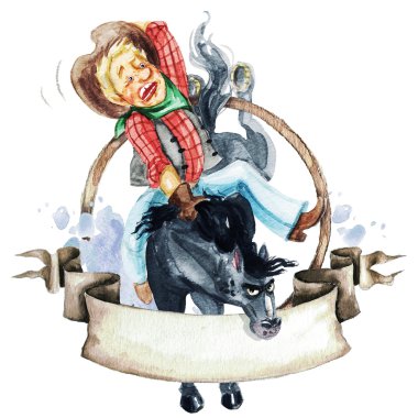 Rodeo suluboya etiket metin için yer ile