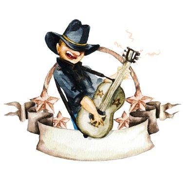 Rodeo suluboya etiket metin için yer ile