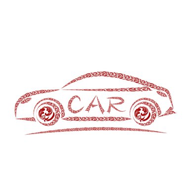 Araba logo tasarımı, vektör çizim.