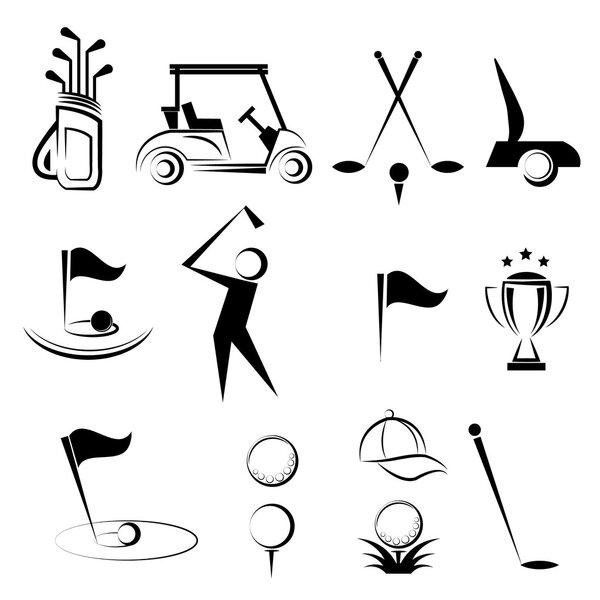 Golf vector icons set