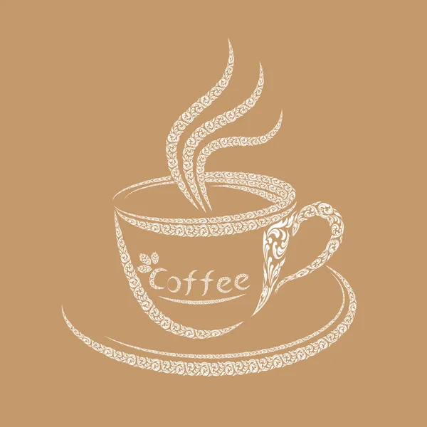 Disegno del logo del caffè, illustrazione vettoriale . — Vettoriale Stock