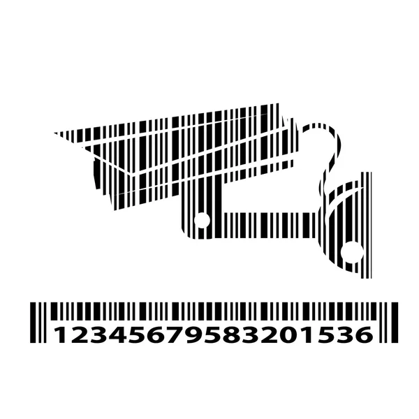 Camera cctv as barcode, vector illustration. — Stock Vector