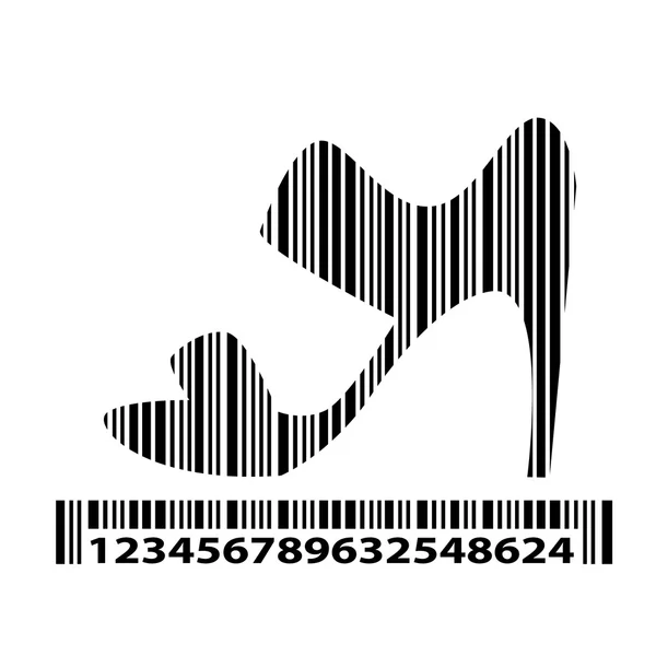 Shoes as barcode, vector illustration. — Stock Vector