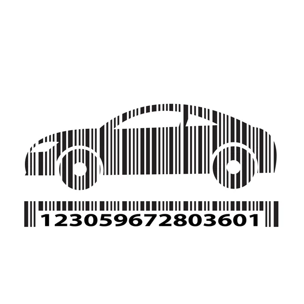 Auto als Barcode, Vektor-Illustration — Stockvektor