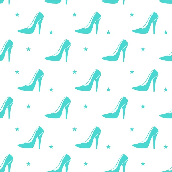 Naadloos Patroon Met Vrouw Kleurrijke Schoen Vector Textuur Illustratie — Stockvector