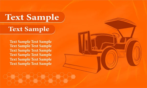 Abstract Banner Template Design Orange Color Background Tractor Logo Design — Stock Vector