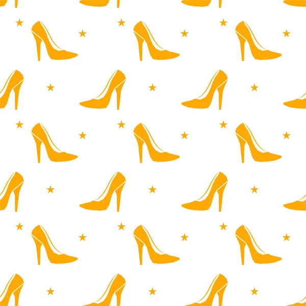 Naadloos Patroon Met Vrouw Kleurrijke Schoen Vector Textuur Illustratie — Stockvector