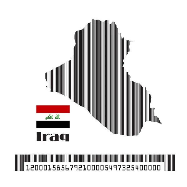 Iraq Map Flag Made Bar Code Vector Illustration — Stock Vector