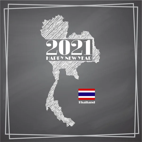 Felice Anno Nuovo 2021 Thailandia Saluto Thailandia Con Nuovo Anno — Vettoriale Stock