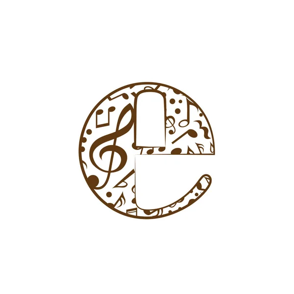 Alphabet Vectoriel Abstrait Fabriqué Partir Notes Musique Alphabet — Image vectorielle