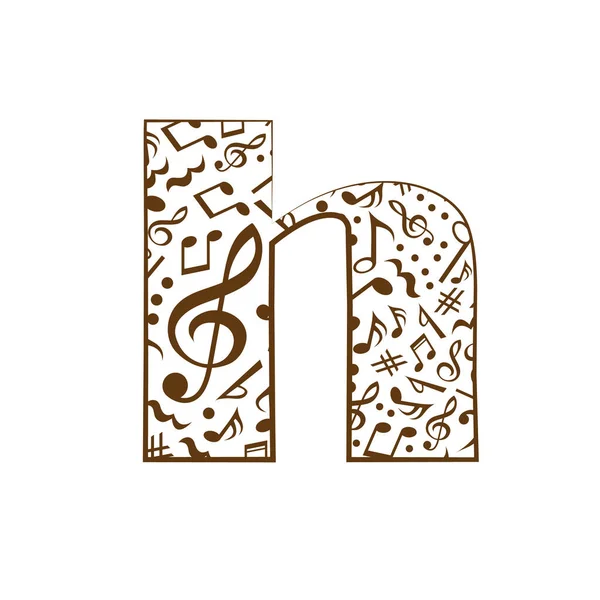 Alfabeto Vectorial Abstracto Hecho Notas Musicales Alfabeto — Archivo Imágenes Vectoriales