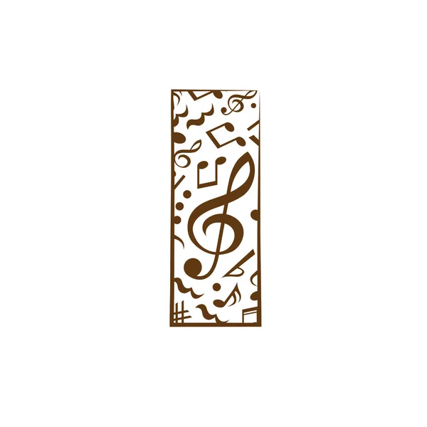 アブストラクトベクトルアルファベット 音楽ノートで作られたL アルファベットセット — ストックベクタ