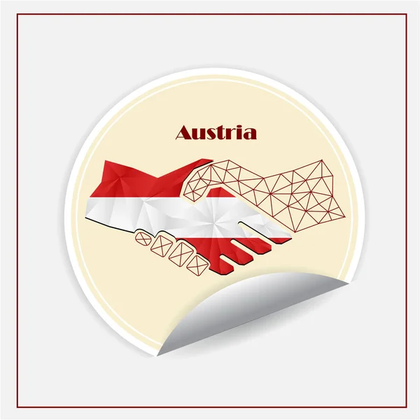 Handshake Logo Aus Der Flagge Österreichs — Stockvektor