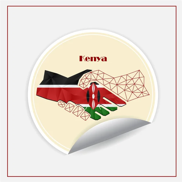 Kenya Zászlajából Készült Kézfogás Logó — Stock Vector