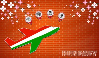 Macaristan bayrağı yapılan uçak simgesi