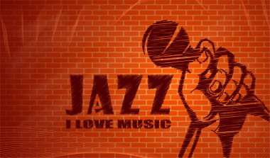 Bir caz festivali için vektör posteri mikrofonlu canlı müzik, vektör 10.