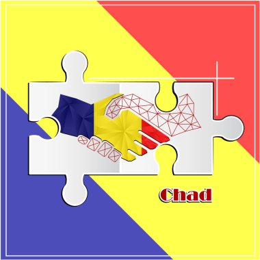 Chad bayrağından yapılan el sıkışma logosu