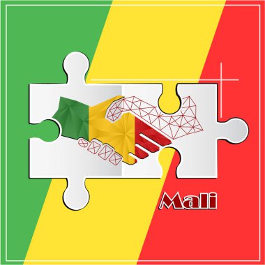 Mali bayrağından yapılan el sıkışma logosu