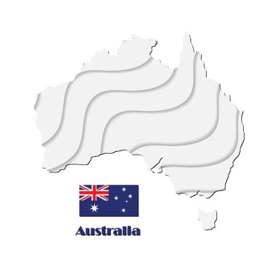 Avustralya haritası beyaz arkaplanda. vektör illüstrasyonu.