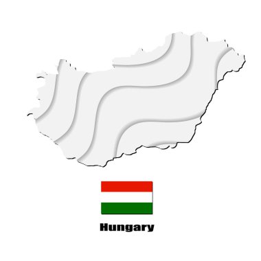 Beyaz arka planda Macaristan haritası. vektör illüstrasyonu.
