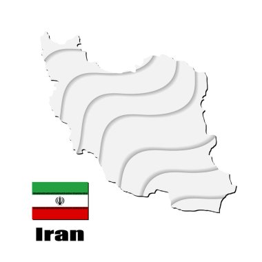 Beyaz arka planda İran haritası. vektör illüstrasyonu.