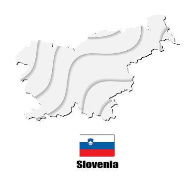 Beyaz arka planda Slovenya haritası. vektör illüstrasyonu.