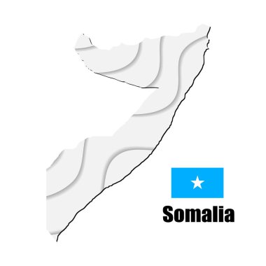 Beyaz arka planda Somali haritası. vektör illüstrasyonu.