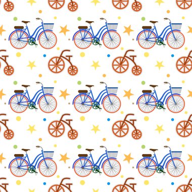 Kusursuz bisiklet desenli. Vektör illüstrasyonu.