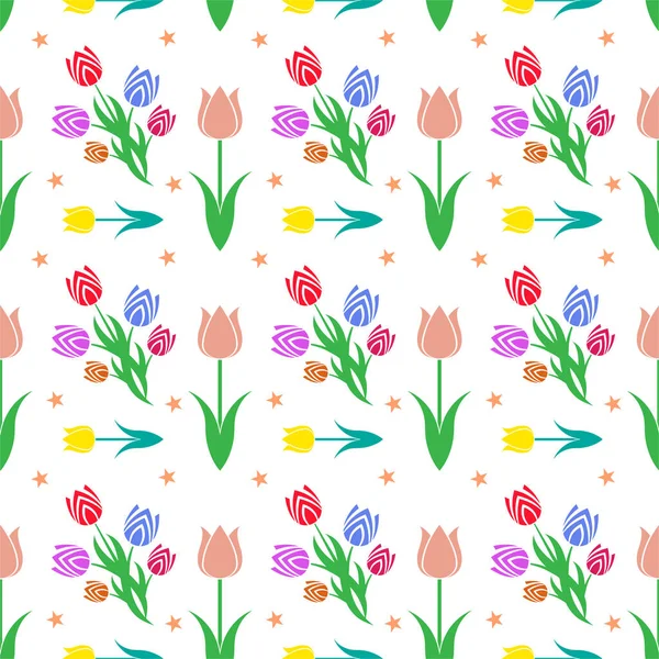 Tulipe Sans Couture Illustration Vectorielle — Image vectorielle