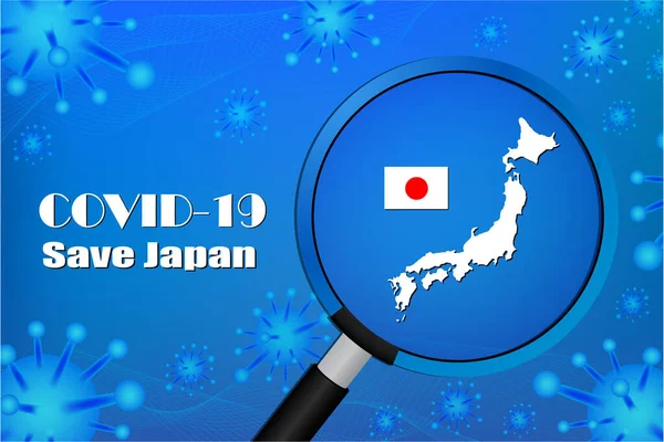 Guardar Japón Para Detener Señal Virus Las Células Del Virus — Archivo Imágenes Vectoriales