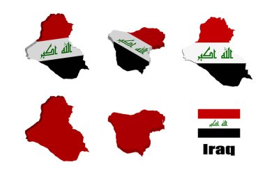 Beyaz arka planda Irak haritası. vektör illüstrasyonu.