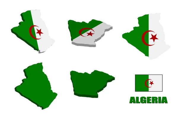 Argelia Mapa Sobre Fondo Blanco Ilustración Vectorial — Vector de stock