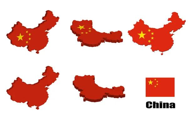 中国地图的白色背景 矢量说明 — 图库矢量图片