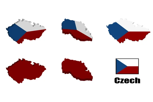 Tschechische Landkarte Auf Weißem Hintergrund Vektorillustration — Stockvektor