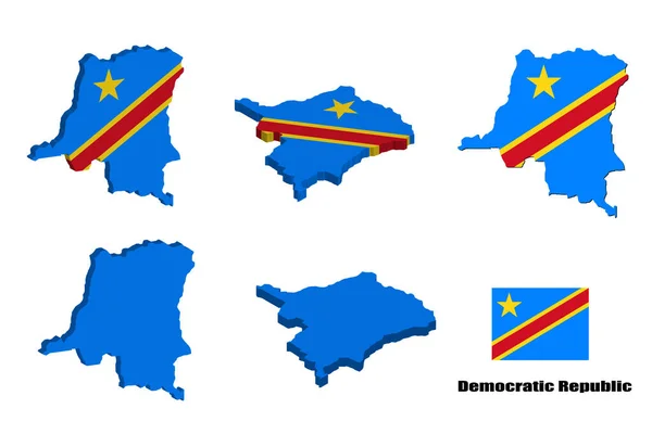 Carte République Démocratique Sur Fond Blanc Illustration Vectorielle — Image vectorielle