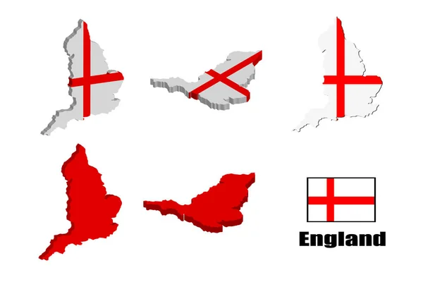 Engeland Kaart Witte Achtergrond Vectorillustratie — Stockvector