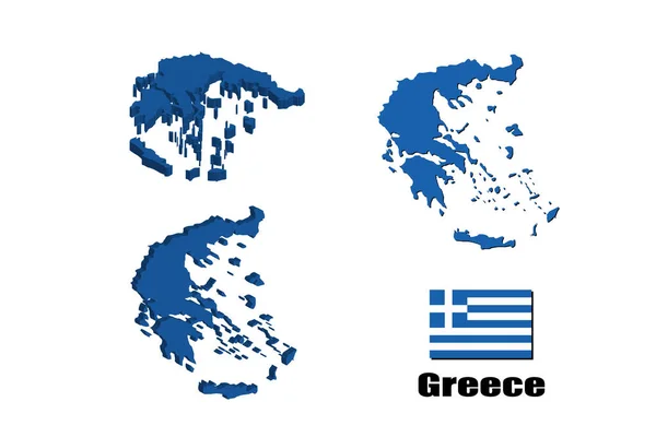 Griechenland Karte Auf Weißem Hintergrund Vektorillustration — Stockvektor