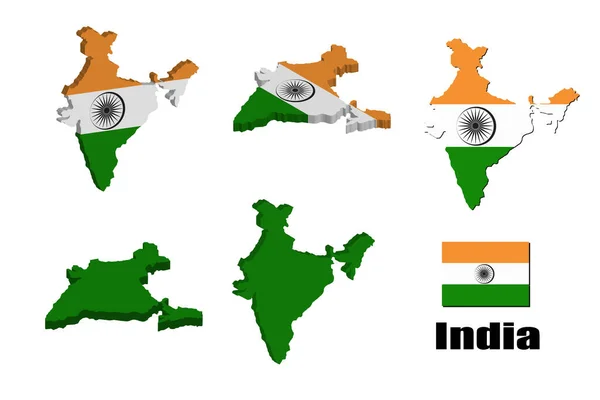 India Mapa Sobre Fondo Blanco Ilustración Vectorial — Archivo Imágenes Vectoriales