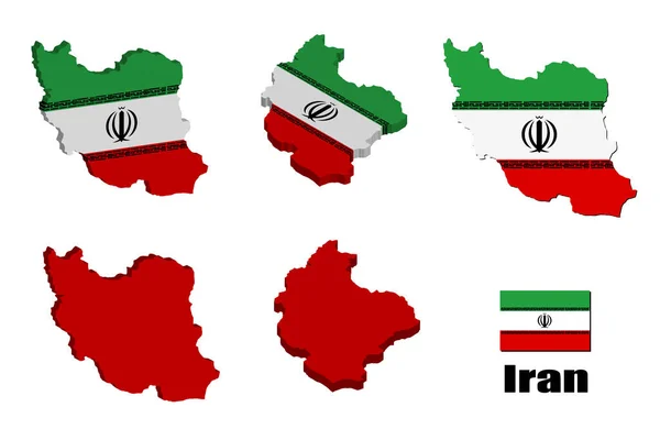 Iran Kaart Witte Achtergrond Vectorillustratie — Stockvector