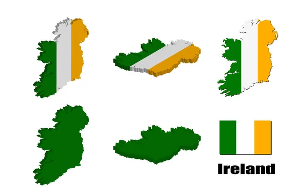 Irlanda Mapa Sobre Fondo Blanco Ilustración Vectorial — Vector de stock