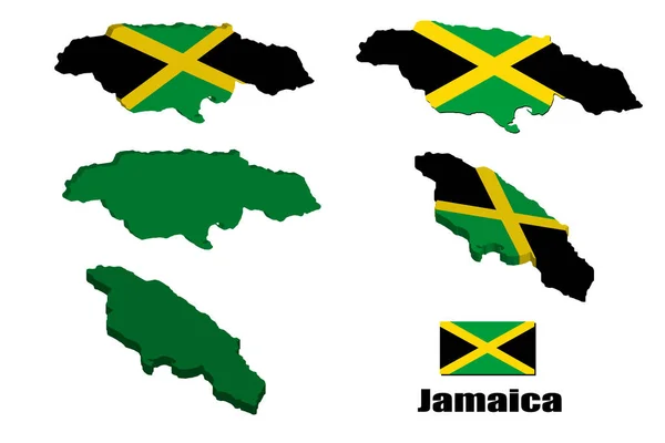 Jamaica Karta Vit Bakgrund Vektor Illustration — Stock vektor