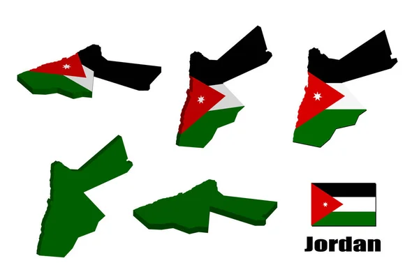 Jordanië Kaart Witte Achtergrond Vectorillustratie — Stockvector