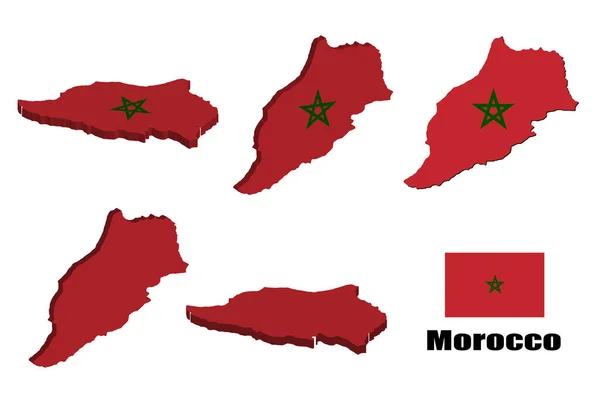 Morocco Map White Background Vector Illustration — Stock Vector