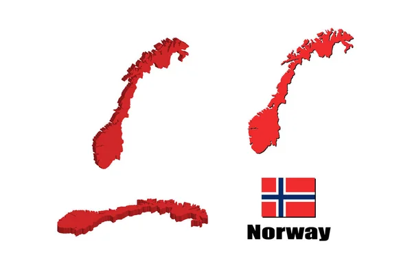Norvège Carte Sur Fond Blanc Illustration Vectorielle — Image vectorielle