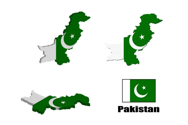 Карта Пакистана Белом Фоне Векторная Иллюстрация — стоковый вектор