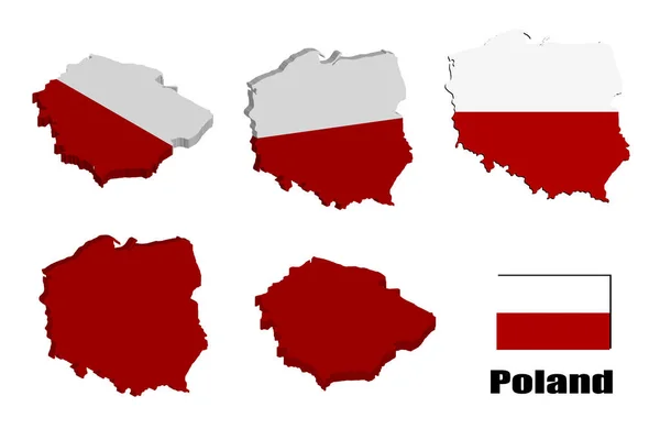 Карта Польши Белом Фоне Векторная Иллюстрация — стоковый вектор
