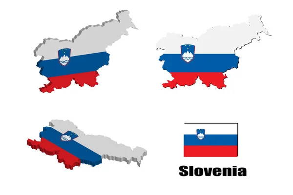 Slowenien Karte Auf Weißem Hintergrund Vektorillustration — Stockvektor