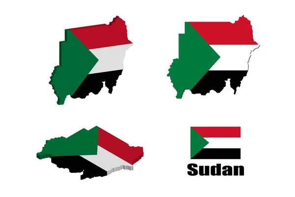 Mapa Sudanu Białym Tle Ilustracja Wektora — Wektor stockowy