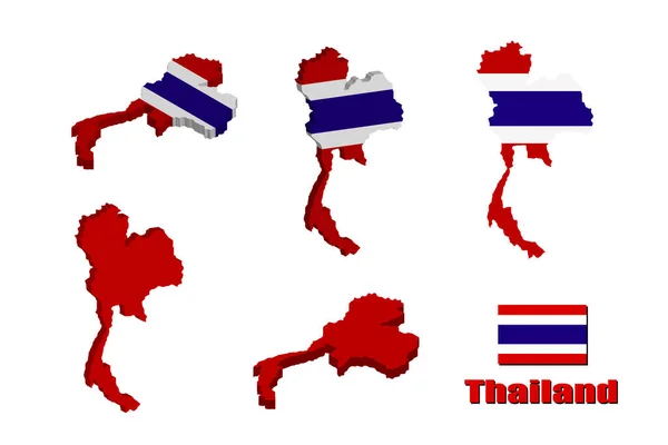 Thailand Kaart Witte Achtergrond Vectorillustratie — Stockvector