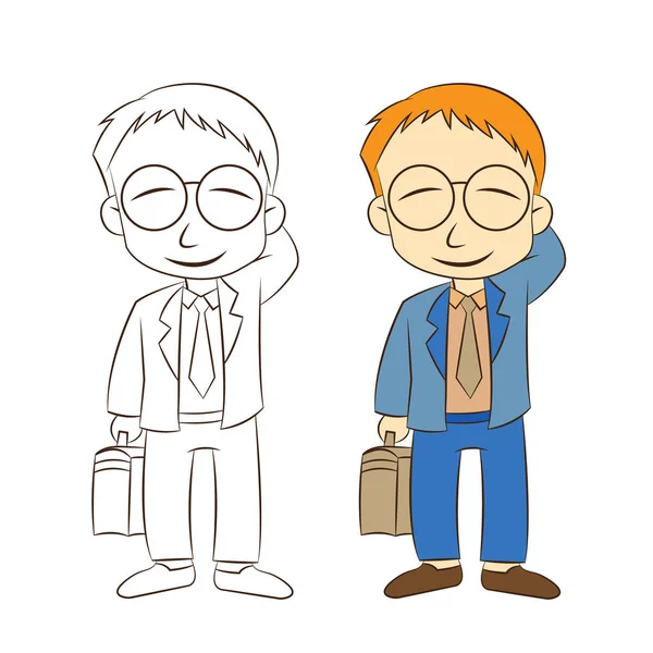 Desenhos Animados Empresário Personagens Isolados Fundo Branco —  Vetores de Stock